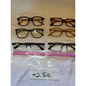 Foster Grant & Other Reading Glasses Women +2.50 Multi 6 Pair Bundle Reader